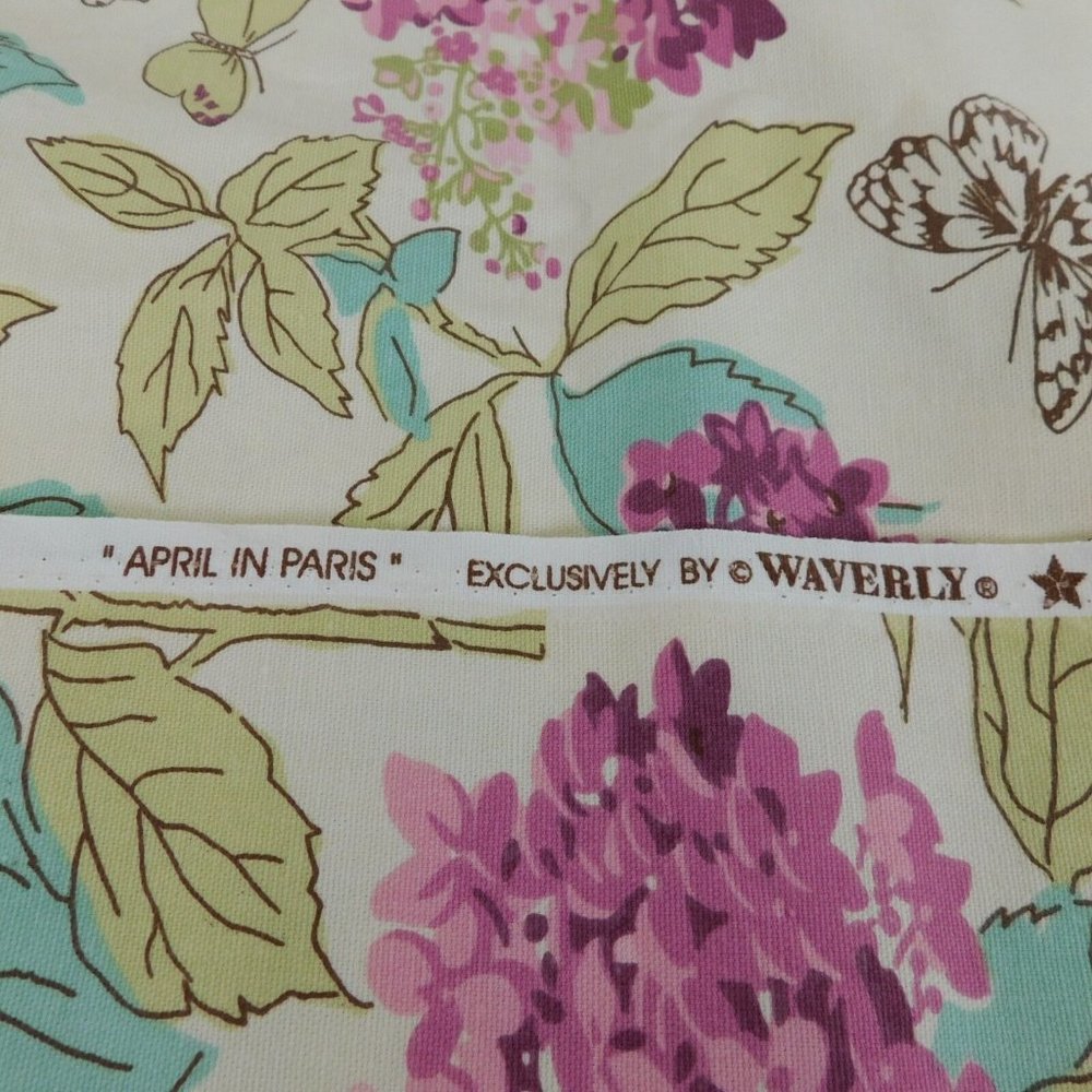Waverly April In Paris Floral Sugarplum Drapery Sewing Fabric 64"x55" Pre-owned - Picture 3 of 6
